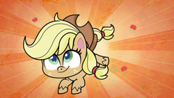 Size: 1920x1080 | Tagged: safe, screencap, applejack, earth pony, pony, g4, g4.5, my little pony: pony life, terrorarium, applejack's hat, cowboy hat, female, hat, looking up, mare, solo