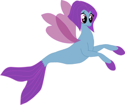 Size: 1280x1070 | Tagged: safe, artist:oceanrailroader, salina blue, seapony (g4), g4, my little pony: the movie, clothes, female, fin wings, fins, fish tail, purple eyes, see-through, simple background, smiling, solo, tail, transparent background, wings