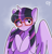 Size: 525x549 | Tagged: safe, artist:cyanesk, twilight sparkle, alicorn, pony, g4, bust, cheek fluff, cute, eye clipping through hair, eyebrows, eyebrows visible through hair, eyelashes, female, glasses, looking at you, mare, simple background, solo, twiabetes, twilight sparkle (alicorn), watermark