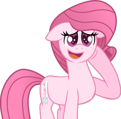 Size: 661x650 | Tagged: safe, artist:muhammad yunus, oc, oc only, oc:annisa trihapsari, earth pony, pony, base used, earth pony oc, female, floppy ears, heart eyes, mare, not rarity, open mouth, open smile, simple background, smiling, solo, transparent background, wingding eyes