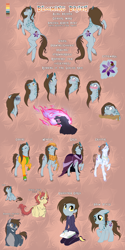 Size: 1732x3464 | Tagged: safe, artist:sinderynaralex, oc, oc only, oc:blooming brush, oc:hammer thought, oc:sunday tulip, earth pony, pony, earth pony oc, female, high res, mare, reference sheet
