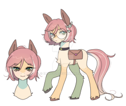 Size: 1024x856 | Tagged: safe, artist:erinartista, oc, oc only, earth pony, pony, bag, choker, female, glasses, mail, mare, saddle bag, simple background, solo, transparent background