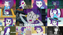 Size: 1280x721 | Tagged: safe, edit, edited screencap, editor:quoterific, screencap, rarity, epic fails, equestria girls, equestria girls specials, fomo, g4, inclement leather, lost and found, make up shake up, my little pony equestria girls, my little pony equestria girls: better together, my little pony equestria girls: friendship games, my little pony equestria girls: legend of everfree, my little pony equestria girls: mirror magic, my little pony equestria girls: rainbow rocks, my little pony equestria girls: spring breakdown, my little pony equestria girls: summertime shorts, my little pony equestria girls: sunset's backstage pass, rarity investigates: the case of the bedazzled boot, rarity investigates: the case of the bedazzled boot: trixie, the other side, black and white, bracelet, camp everfree outfits, clothes, crying, cute, eyes closed, fall formal outfits, female, geode of shielding, grayscale, hairpin, jewelry, magical geodes, makeup, marshmelodrama, monochrome, raribetes, rarity being rarity, rarity is a marshmallow, rarity peplum dress, running makeup, shocked, shocked expression, smiling, solo, swimsuit