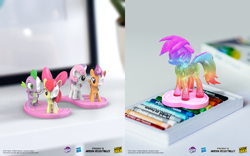 Size: 1186x741 | Tagged: safe, part of a set, apple bloom, rainbow dash, scootaloo, spike, sweetie belle, earth pony, pegasus, pony, unicorn, freeny's hidden dissectibles, g4, bone, cutie mark crusaders, dissectibles, female, filly, merchandise, my little pony logo, skeleton