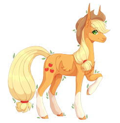 Size: 1071x1095 | Tagged: safe, artist:luuny-luna, applejack, earth pony, pony, chest fluff, coat markings, colored hooves, cowboy hat, ear fluff, eye clipping through hair, eyebrows, eyebrows visible through hair, female, hat, long ears, looking at you, mare, raised hoof, simple background, smiling, smiling at you, socks (coat markings), solo, transparent background, unshorn fetlocks