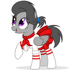 Size: 2249x2213 | Tagged: safe, artist:mint-light, artist:rioshi, artist:starshade, oc, oc only, oc:silver lining, pegasus, pony, base used, clothes, female, high res, mare, simple background, solo, white background