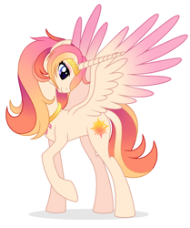 Size: 2680x3199 | Tagged: safe, artist:rioshi, artist:starshade, oc, oc only, oc:bright dawn, alicorn, pony, g4, base used, female, high res, mare, simple background, solo, starry eyes, white background, wingding eyes