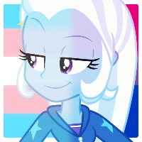 Size: 200x200 | Tagged: safe, trixie, equestria girls, equestria girls specials, g4, my little pony equestria girls: better together, my little pony equestria girls: forgotten friendship, bisexual pride flag, icon, pride, pride flag, solo, transgender, transgender pride flag