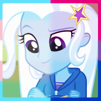 Size: 200x200 | Tagged: safe, trixie, equestria girls, g4, my little pony equestria girls, bisexual pride flag, icon, pride, pride flag, solo, transgender, transgender pride flag