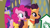 Size: 1920x1080 | Tagged: safe, screencap, pinkie pie, saffron masala, earth pony, pony, unicorn, g4, my little pony: friendship is magic, season 6, spice up your life, clothes, duo, duo female, female, mare, night, open mouth, sign, teeth, the tasty treat