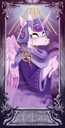 Size: 1197x2340 | Tagged: safe, artist:laps-sp, princess flurry heart, alicorn, anthro, g4, clothes, female, older, solo, tarot card, the high priestess