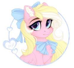 Size: 1905x1755 | Tagged: safe, artist:vird-gi, oc, oc only, oc:bay breeze, pegasus, pony, blushing, bow, bust, chest fluff, cute, ear fluff, female, hair bow, looking at you, mare, neck bow, ocbetes, pegasus oc, portrait, simple background, solo, transparent background