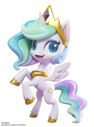 Size: 814x1100 | Tagged: safe, artist:andrew hickinbottom, artist:andyh_3d, part of a set, princess celestia, alicorn, pony, g4.5, my little pony: pony life, official, 3d, 3ds max, crown, jewelry, rearing, regalia, simple background, solo, white background