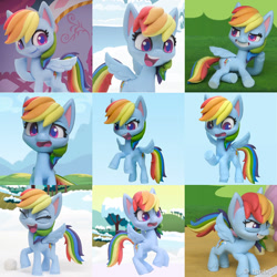 Size: 1099x1100 | Tagged: safe, artist:andrew hickinbottom, artist:andyh_3d, part of a set, screencap, rainbow dash, pegasus, pony, g4.5, my little pony: stop motion short, cute, expressions, female, mare, solo