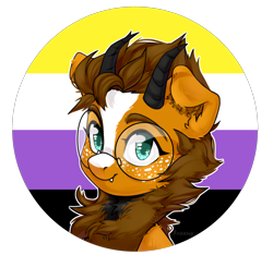 Size: 1782x1668 | Tagged: safe, artist:fraxus, artist:ilovefraxus, oc, hybrid, original species, pony, advertisement, bust, commission, commission info, full, nonbinary, pride, pride month, shading