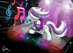 Size: 5153x3729 | Tagged: safe, artist:vinca, coloratura, earth pony, pony, g4, my little pony: the movie, concert, music notes, singing, solo