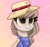 Size: 2048x1929 | Tagged: safe, artist:kittyrosie, oc, oc only, pony, unicorn, clothes, commission, cute, female, hat, horn, icon, mare, ocbetes, overalls, simple background, smiling, solo, unicorn oc
