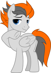 Size: 1688x2433 | Tagged: safe, artist:sirrainium, oc, oc only, oc:sukko, pegasus, pony, base used, dreamworks face, high res, hoof on chin, lidded eyes, looking at you, male, pegasus oc, simple background, smiling, smiling at you, smirk, solo, stallion, transparent background, underhoof, vector