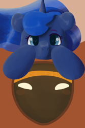 Size: 1280x1920 | Tagged: safe, artist:llametsul, princess luna, pony, g4, atg 2021, crossover, female, journey, looking at you, mare, newbie artist training grounds