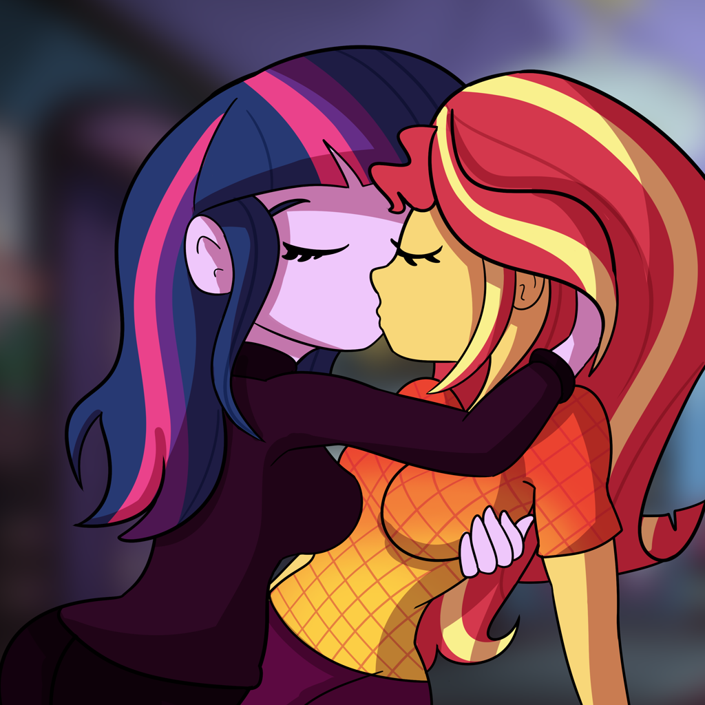 sci-twi, sunset shimmer, twilight sparkle, equestria girls, breasts, busty sunset...