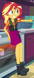 Size: 198x446 | Tagged: safe, screencap, sunset shimmer, equestria girls, equestria girls series, g4, holidays unwrapped, saving pinkie's pie, spoiler:eqg series (season 2), cropped, solo, thumbs up