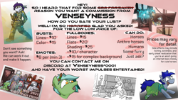 Size: 3840x2160 | Tagged: safe, artist:venseyness, oc, pony, anthro, advertisement, commission, commission info, high res