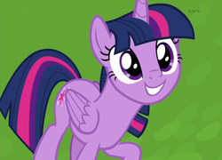 Size: 1500x1080 | Tagged: safe, screencap, twilight sparkle, alicorn, pony, father knows beast, g4, season 8, cropped, cute, female, folded wings, mare, raised hoof, smiling, solo, teeth, twiabetes, twilight sparkle (alicorn), wings