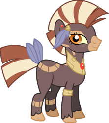 Size: 6600x7433 | Tagged: safe, artist:shootingstarsentry, oc, oc only, oc:keyan, pony, zebra, absurd resolution, female, looking at you, simple background, smiling, smiling at you, solo, transparent background, vector, zebra oc