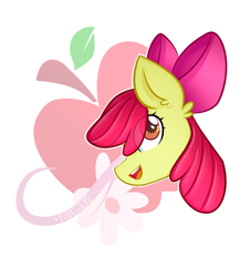 Size: 982x1087 | Tagged: safe, artist:kaatseye, apple bloom, earth pony, pony, g4, apple, female, filly, food, solo