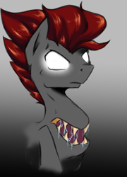 Size: 422x587 | Tagged: safe, artist:alazak, oc, oc only, oc:smiley, pony, chest mouth, solo