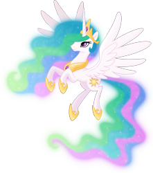 Size: 4000x4531 | Tagged: safe, artist:negatif22, princess celestia, alicorn, pony, g4, ethereal mane, female, flying, jewelry, mare, regalia, simple background, solo, spread wings, transparent background, vector, wings