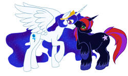 Size: 5000x3000 | Tagged: safe, artist:da_space_kase, artist:katsaka, artist:spacekase, majesty, oc, alicorn, pony, unicorn, blushing, fanart, female, king, male, queen, queen majesty, straight