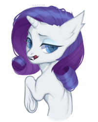 Size: 1416x1764 | Tagged: safe, artist:sannoe, rarity, pony, vampire, vampony, g4, simple background, solo, white background