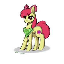 Size: 2000x2000 | Tagged: safe, artist:endelthepegasus, apple bloom, earth pony, pony, g4, adorabloom, apple bloom's cutie mark, cute, female, filly, high res, neckerchief, solo