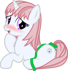 Size: 2327x2434 | Tagged: safe, artist:cranberry-tofu, oc, oc only, oc:whisper call, pony, unicorn, blushing, female, high res, lying down, mare, prone, simple background, solo, transparent background, vector