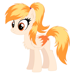Size: 1280x1280 | Tagged: safe, artist:willow krick, oc, oc only, oc:mapleaf autumn, pegasus, pony, chest fluff, ear fluff, female, mare, pegasus oc, simple background, smiling, solo, white background