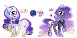 Size: 4760x2336 | Tagged: safe, artist:xxcheerupxxx, princess cadance, princess luna, oc, pegasus, pony, unicorn, g4, base used, female, magical lesbian spawn, mare, offspring, parent:princess cadance, parent:princess luna