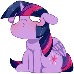 Size: 1000x1000 | Tagged: safe, artist:loyaldis, twilight sparkle, alicorn, pony, g4, :<, blushing, chest fluff, chibi, cute, eye clipping through hair, female, floppy ears, frown, hnnng, mare, sad, sadorable, simple background, solo, teary eyes, transparent background, twiabetes, twilight sparkle (alicorn), weapons-grade cute