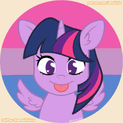 Size: 1575x1575 | Tagged: safe, artist:amaichix, applejack, fluttershy, pinkie pie, rainbow dash, rarity, twilight sparkle, alicorn, earth pony, pegasus, pony, unicorn, g4, :p, animated, applejack's hat, bisexual pride flag, bisexuality, commission, cowboy hat, gay pride, gay pride flag, genderfluid pride flag, gif, hat, heart, heart eyes, icon, lesbian pride flag, looking at you, loop, pansexual pride flag, pride, pride flag, tongue out, trans fluttershy, transgender pride flag, twilight sparkle (alicorn), wingding eyes, ych result
