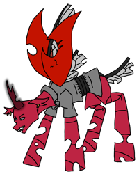 Size: 2586x3229 | Tagged: safe, artist:agdapl, changedling, changeling, changedlingified, clothes, colored, crossover, high res, male, red changeling, simple background, soldier, soldier (tf2), species swap, team fortress 2, transparent background