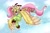 Size: 3000x2000 | Tagged: safe, artist:artwing5, fluttershy, pegasus, pony, antonymph, cutiemarks (and the things that bind us), vylet pony, g4, clothes, ear piercing, earring, eyeshadow, fluttgirshy, flying, gir, glitter, headphones, high res, hoodie, invader zim, jewelry, makeup, one eye closed, piercing, socks, wink
