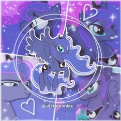 Size: 716x716 | Tagged: safe, edit, editor:wittleponiez, screencap, princess luna, alicorn, pony, g4, angry, collage, confident, editor, female, frown, grin, heart, looking at you, mare, moon, night, princess, smiling, smiling at you, smirk, solo, sparkles