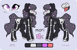Size: 1329x870 | Tagged: safe, artist:spoopygander, oc, oc:mori, earth pony, pony, female, mare, reference sheet