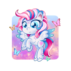 Size: 1980x1980 | Tagged: safe, artist:eris azure, star catcher, butterfly, pegasus, pony, g3, g4.5, coat markings, cute, cutie mark, g3 to g4.5, generation leap, heart, swirly markings, transparent background