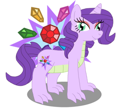 Size: 1024x898 | Tagged: safe, artist:pandalove93, oc, oc only, oc:garnet, dracony, hybrid, claws, cutie mark, female, interspecies offspring, makeup, offspring, parent:rarity, parent:spike, parents:sparity, simple background, solo, transparent background