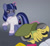 Size: 1000x916 | Tagged: safe, artist:phallen1, daring do, oc, oc:midnight oil (daringverse), g4, alternate universe, atg 2021, blanket, book, daringverse, glasses, gradient background, newbie artist training grounds, not twilight sparkle, recolor, sleeping, smiling