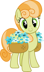Size: 3000x4862 | Tagged: safe, artist:cloudy glow, junebug, pony, g4, secret of my excess, .ai available, basket, flower, simple background, solo, transparent background, vector