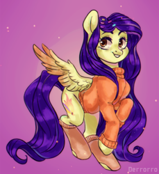 Size: 1056x1153 | Tagged: safe, artist:derrorro, oc, oc only, pegasus, pony, clothes, gift art, socks, solo, sweater, turtleneck