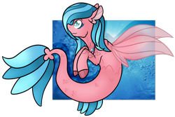 Size: 2566x1710 | Tagged: safe, artist:spitfire-sos, oc, oc only, pegasus, pony, seapony (g4), blue mane, bubble, clothes, dorsal fin, female, fin wings, fins, fish tail, seaponified, see-through, signature, simple background, solo, species swap, sunlight, tail, transparent background, underwater, water, wings