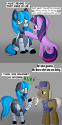 Size: 632x1264 | Tagged: safe, artist:marceber, twilight sparkle, oc, oc:terabyte, pegasus, pony, unicorn, g4, 2 panel comic, comic, dead, death, female, fetish, mare, mouth hold, preylight, skull, story in the source, vore, willing vore